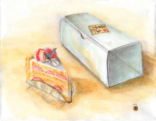 ００３・水彩完成「ケーキ＋ケーキ箱」・５１０.jpg