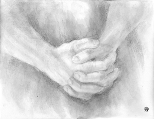 ００５・デッサン完成「私の手（明日への祈り）」・５１０.jpg